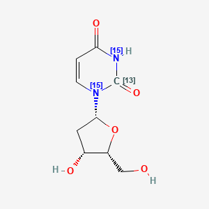 1-[(2R,4R,5R)-4-hydroxy-5-(hydroxymethyl)oxolan-2-yl](213C,1,3-15N2)pyrimidine-2,4-dione