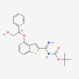 tert-Butyl ((4-(2-hydroxy-1-phenylethoxy)benzo[b]thiophen-2-yl)(imino)methyl)carbamate