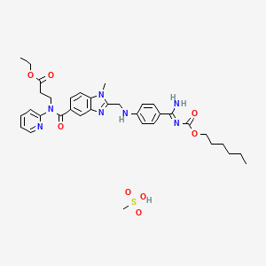 ethyl 3-[[2-[[4-[(Z)-N'-hexoxycarbonylcarbamimidoyl]anilino]methyl]-1-methylbenzimidazole-5-carbonyl]-pyridin-2-ylamino]propanoate;methanesulfonic acid