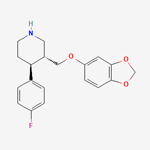 molecular formula C19H20FNO3 B3026791 (3R,4S)-3-[(2H-1,3-BENZODIOXOL-5-YLOXY)METHYL]-4-(4-FLUOROPHENYL)PIPERIDINE CAS No. 112058-85-2