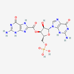 [(2R,3S,4R,5R)-5-(2-amino-6-oxo-3H-purin-9-yl)-4-hydroxy-2-(phosphonooxymethyl)oxolan-3-yl] 2-amino-6-oxo-3,7-dihydropurine-8-carboxylate