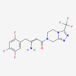 molecular formula C16H13F6N5O B8811113 3-Amino-1-(3-(trifluoromethyl)-5,6-dihydro-[1,2,4]triazolo[4,3-a]pyrazin-7(8H)-yl)-4-(2,4,5-trifluorophenyl)but-2-en-1-one 